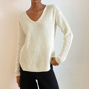 Wilfred-Free Waffle-Knit V-Neck Sweater Merino